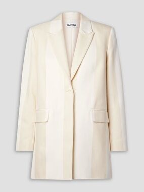 PARTOW Leo Striped Paneled Cotton And Linen-Blend Blazer